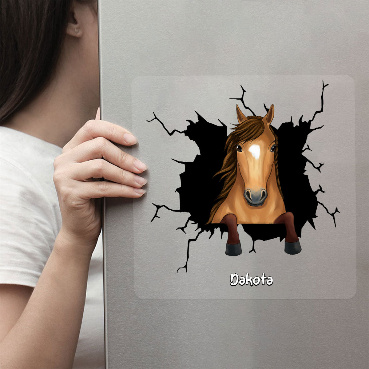 Horse Decor On Car Fridge Window Personalized Decal, Gift For Horse Lovers