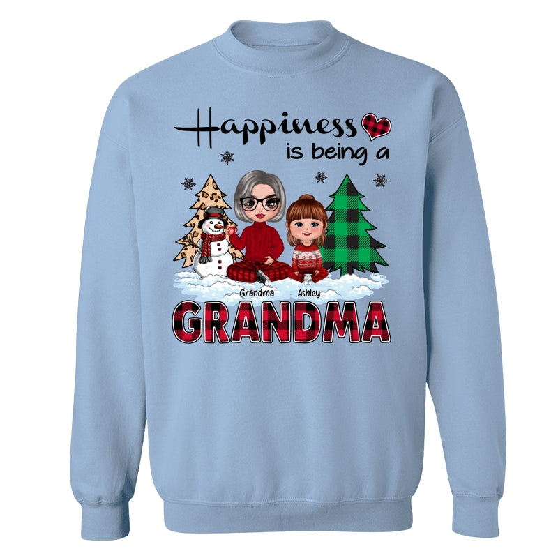 Christmas Happiness Is Being Grandma Personalized Shirt
