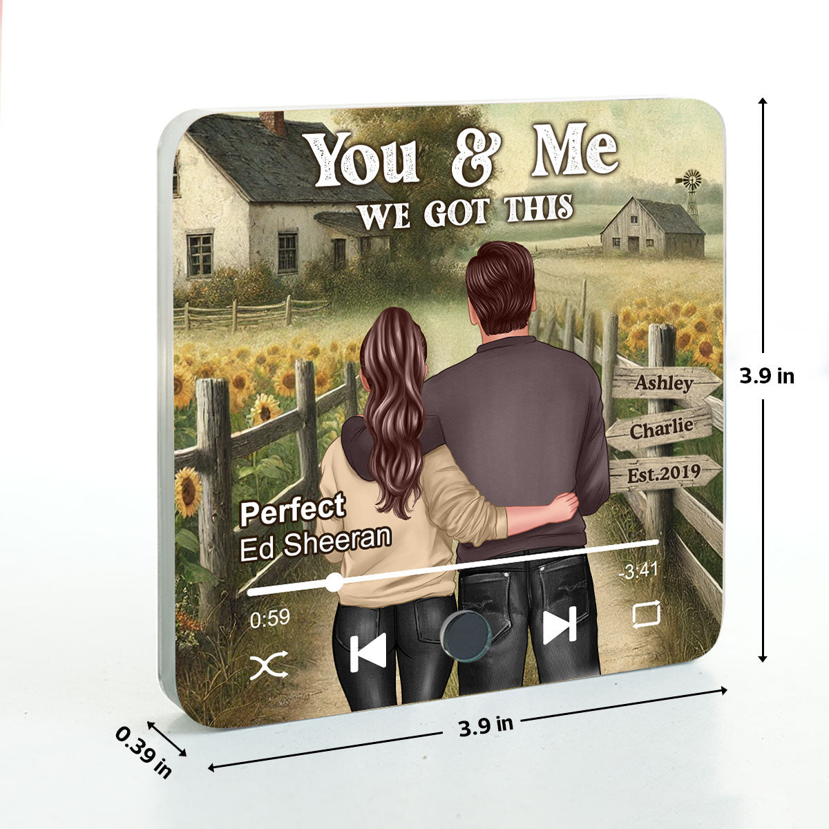 Couple You & Me We Got This Personalized Music Fridge Magnet, Heartfelt Gift For Couple, For Him, For Her, Boyfriend, Girlfriend, Husband, Wife