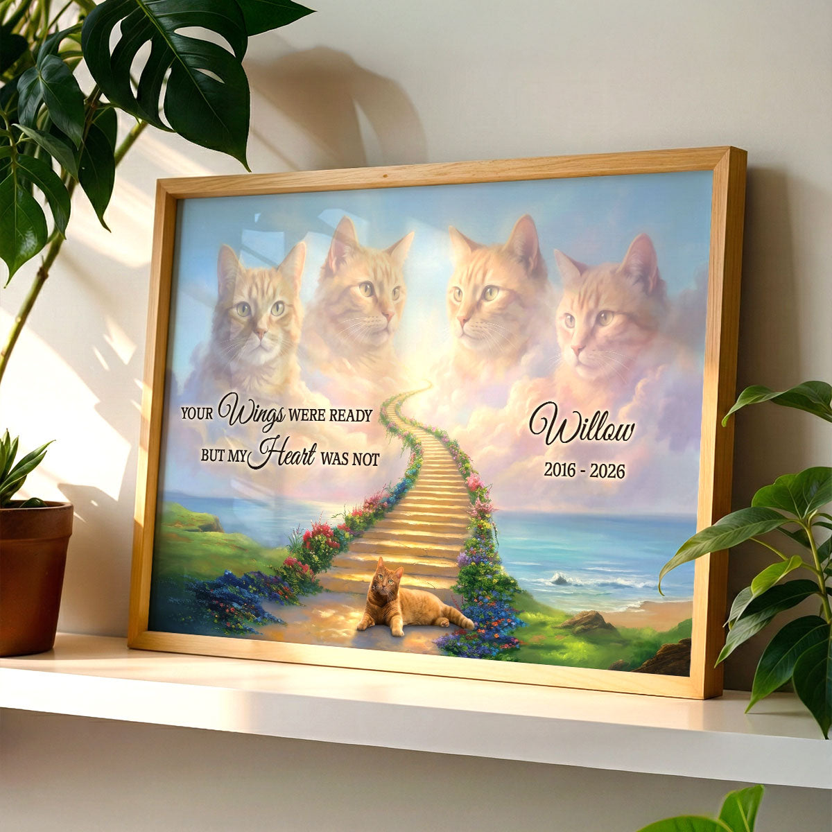 Pet Memorial Stairway to Heaven - Personalized Poster - Custom Pet Photo, Pet Loss Gift, Sympathy Gift