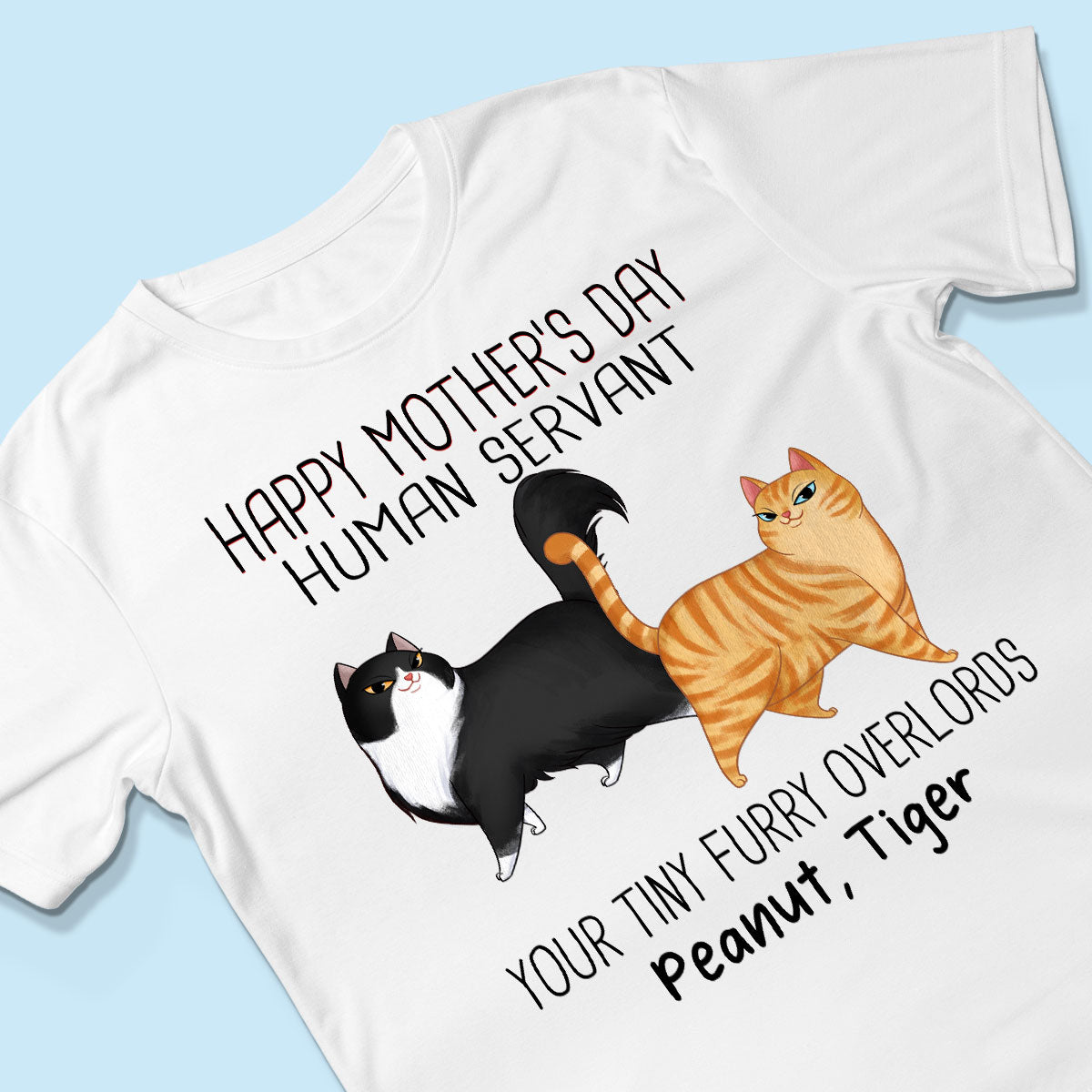 Cartoon Walking Cats Happy Mother‘s Day Cat Human Servant Personalized Shirt