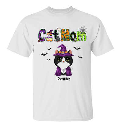 Halloween Watercolor Cute Cats Cat Mom Personalized Shirt