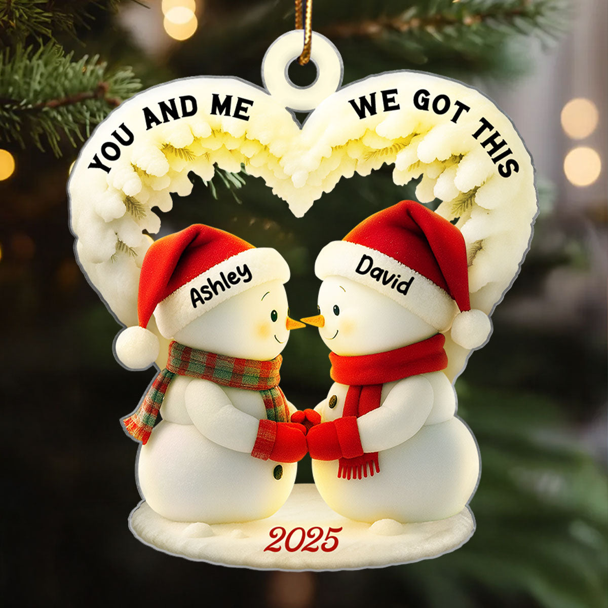 Couple Growing Old Together - Personalized Acrylic Ornament - Heartfelt Christmas Gift for him, Gift for her