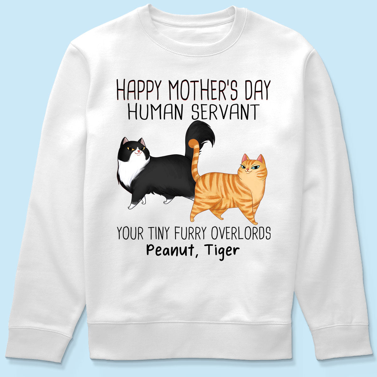 Cartoon Walking Cats Happy Mother‘s Day Cat Human Servant Personalized Shirt