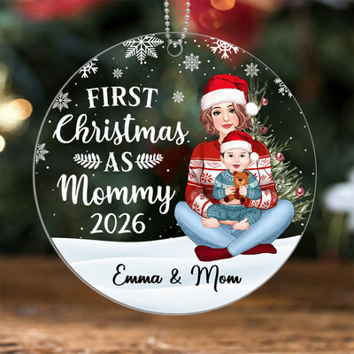 Mom & Baby First Christmas Personalized Acrylic Ornament