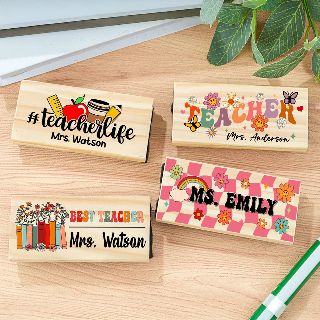 Personalized Teacher Whiteboard Eraser, Custom Teacher Appreciation Gifts, Chalkboard Eraser with Marker, Preschool Teacher Name gifts