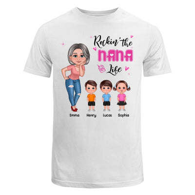 Rockin‘ Grandma Mom Life Pretty Doll Personalized Shirt