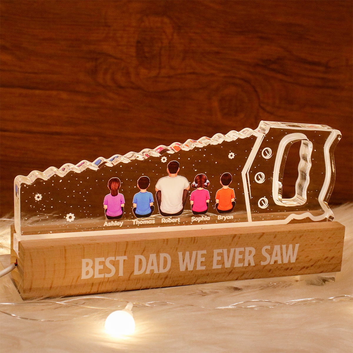 Best Dad Grandpa We Ever Saw Personalized Acrylic LED Night Light