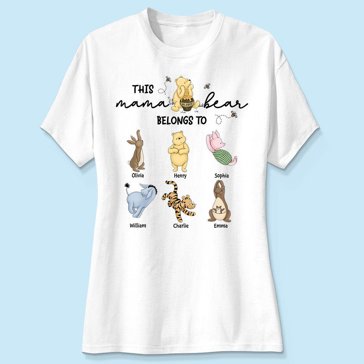 This Mama Bear Belongs To Cute Characters Personalized Shirt, Mother‘s Day Gift For Mom Grandma