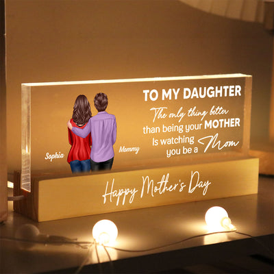 To My Daughter From Mom Personalized Acrylic Block LED Night Light