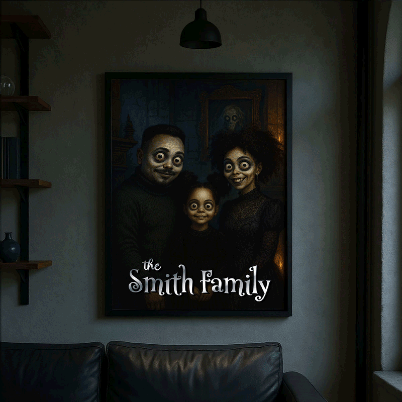 Custom Gothic Family Portrait from Photo - Personalized Poster