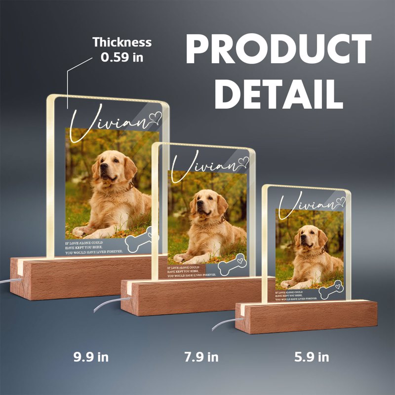If Love Alone Could Have Kept You Here - Personalized Acrylic Block LED Night Light - Heartfelt Pet Loss Memorial Keepsake