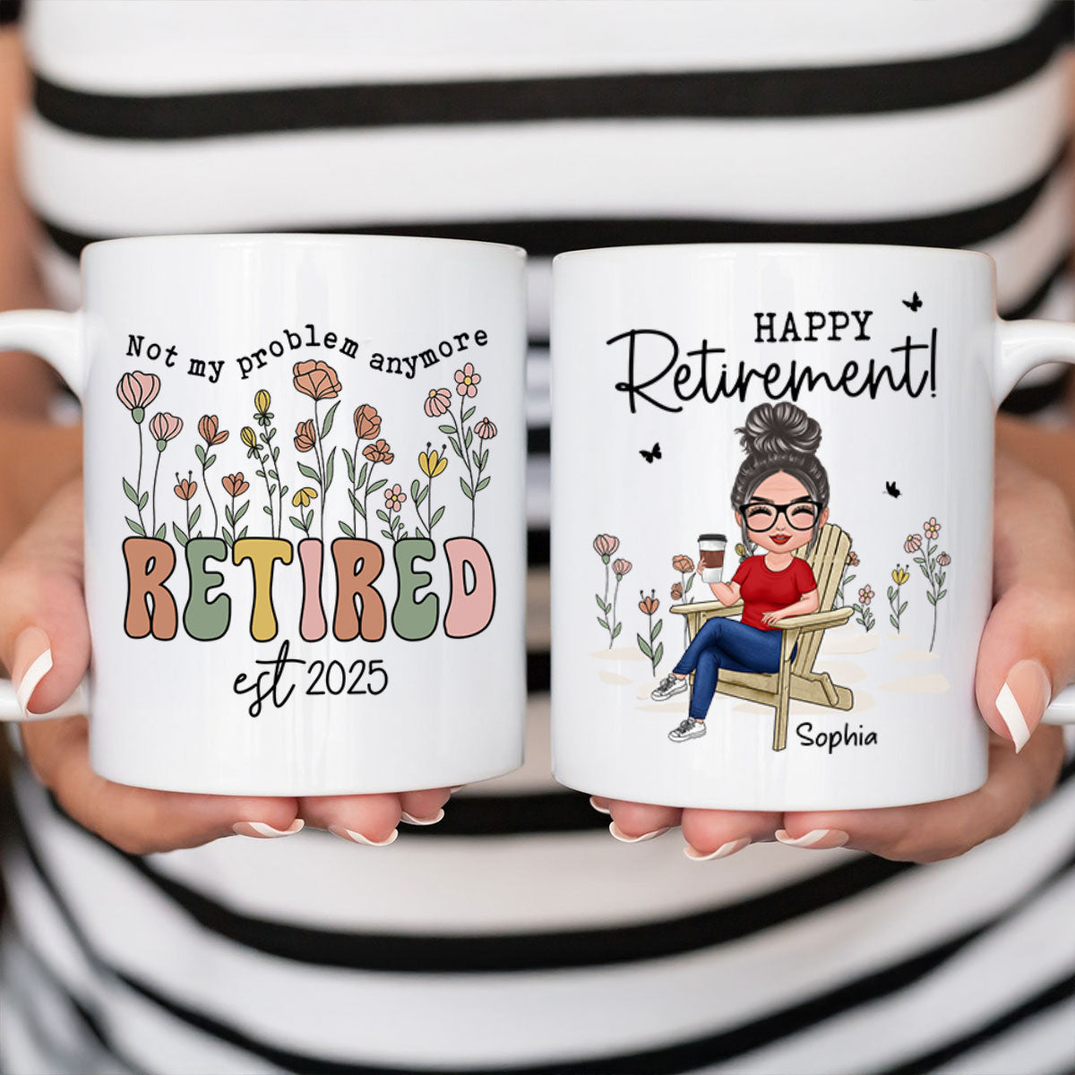 Not My Problem Anymore Retirement Personalized Mug, Farewell Good Luck Gift Coworker, Teacher, Nurse
