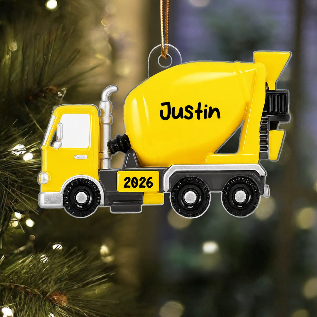 Christmas Truck for Kids Boys Girls, Personalized 3D Effect Acrylic Ornament, Gift for Son, Daughter, Grandson, Granddaughter