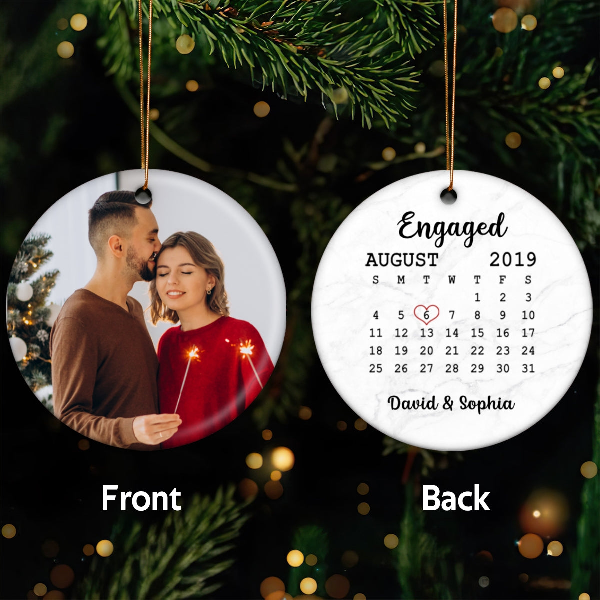 A Day To Remember Custom Photo Christmas Keepsake Personalized Double Sided Circle Ornament