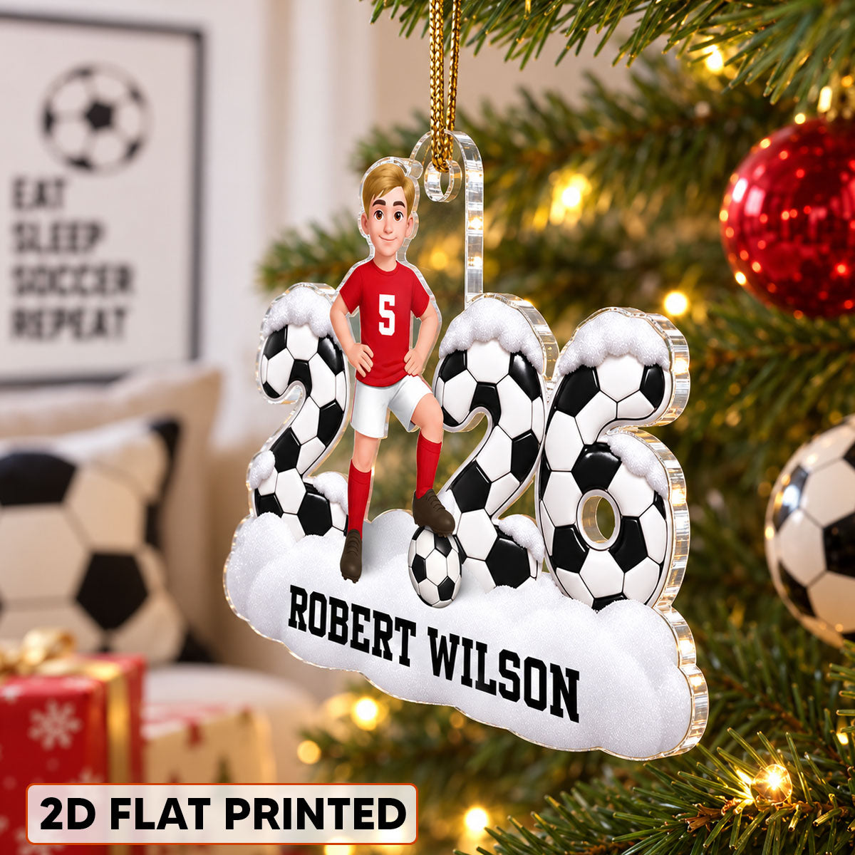 2026 Soccer Girl Boy - Personalized Acrylic Ornament - Christmas Gift For Daughter, Gift For Son