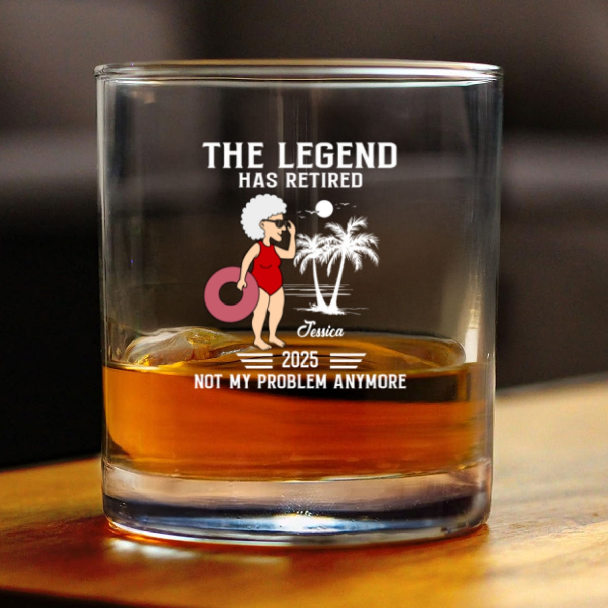 Every Sip Tastes Not My Problem Personalized Wine Glass, Funny Retirement Gift
