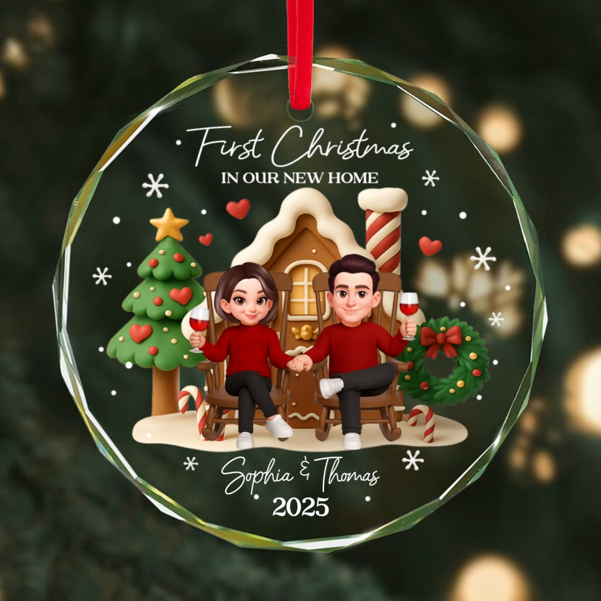 First Christmas In Our New Home - Personalized Glass Ornament - Unique Christmas Gift For Couple