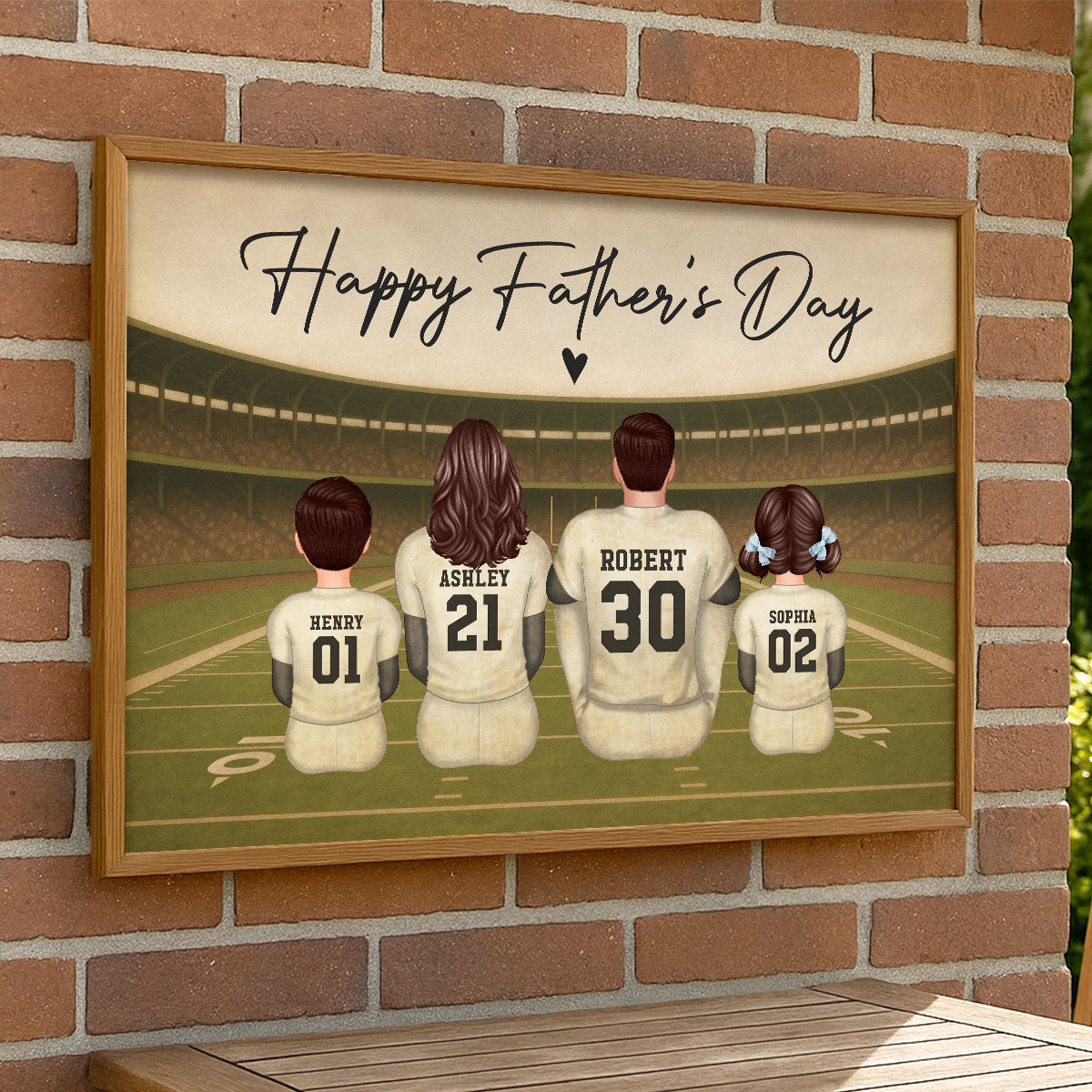 Retro Vintage American Football Daddy's Dream Team Personalized Poster| Unique Father's Day Gift For Dad