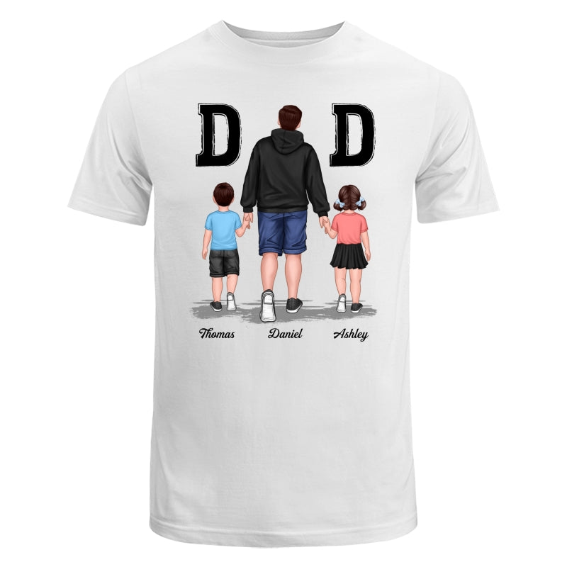 Dad And Son Daughter Walking Gift For Dad Personalized Shirt