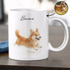 Custom Watercolor Portraits Using Pet Photo Personalized Mug, Gift for Dogs Cats Lovers, Pet Lover Gift