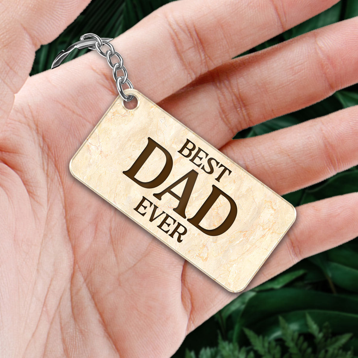 Best Dad Ever Back View Man Kids Dog Cat Personalized Acrylic Keychain