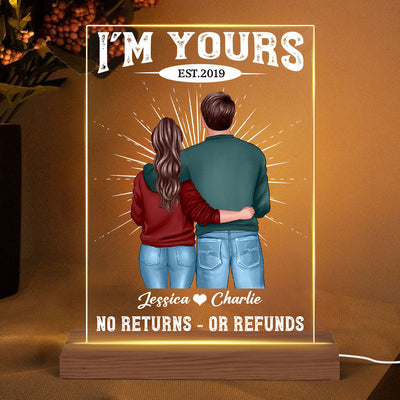 I‘m Yours Couple Gift For Him Gift For Her Personalized LED Night Light, Acrylic LED Lamp