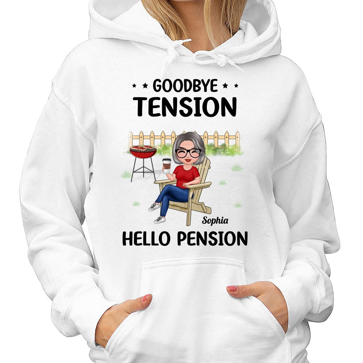 Goodbye Tension Hello Pension Retirement Gift Personalized Shirt