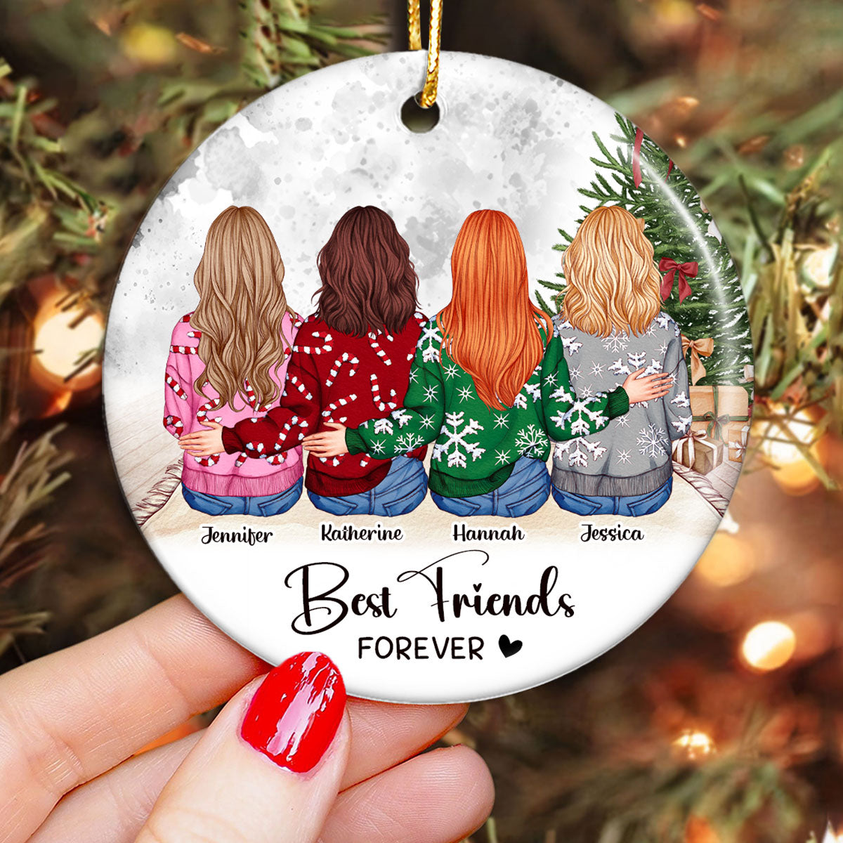 Personalized Best Friends Ornament Gift, Personalized Friendship Gift, Soul Sister Christmas Gift for Best Friend, Long Distance Friendship Gift