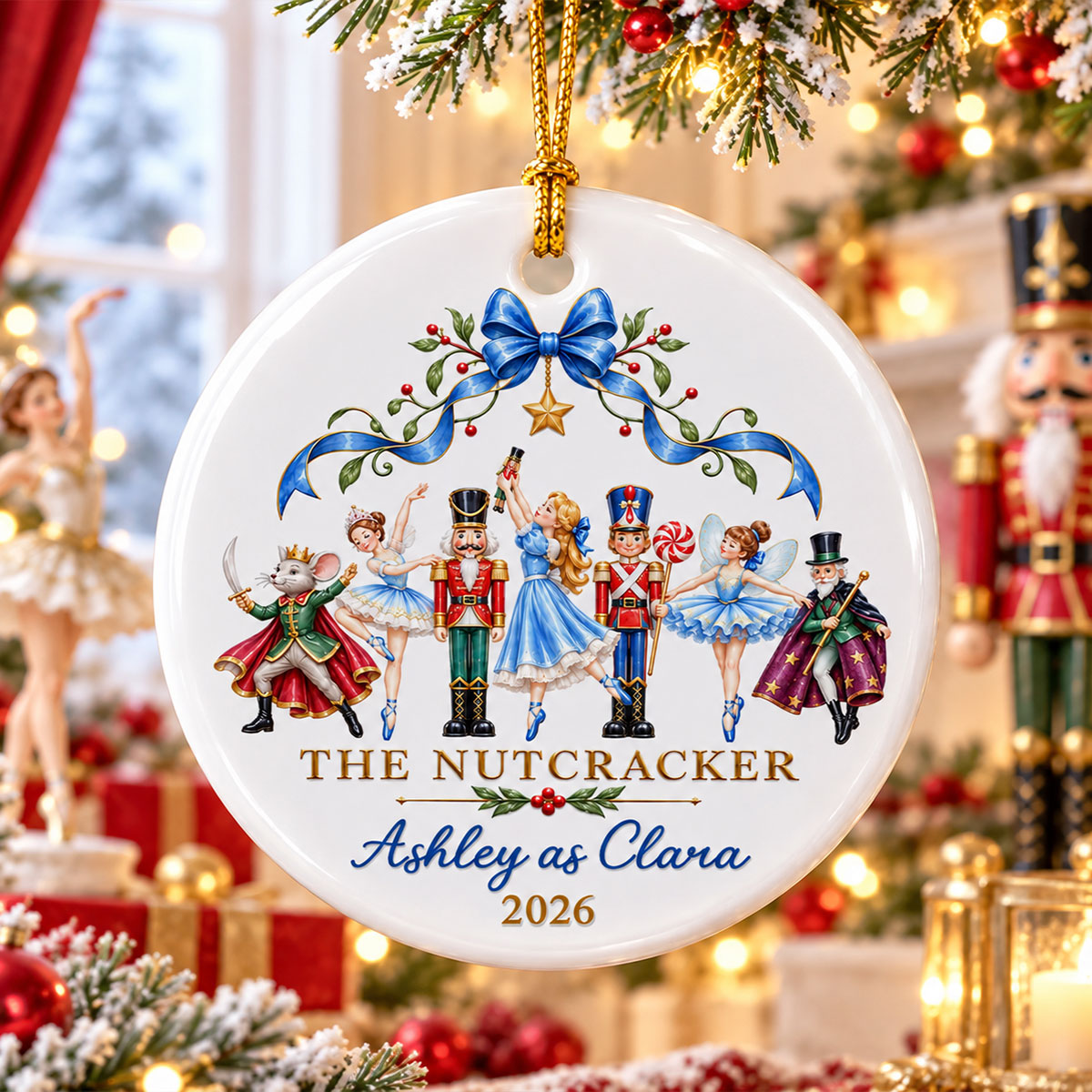 The Nutcracker Custom Name And Character - Personalized Ceramic Ornament - Christmas Gift For Ballet Dancers, Girls, Kids
