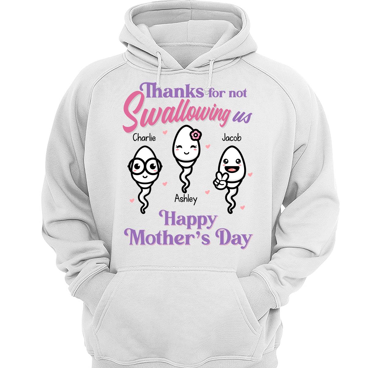 Little Cute Kids Thanks For Not Swallowing Us Happy Mother‘s Day Personalized Shirt