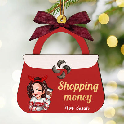 Shopping Money Gift Cards Holder Ornament, Personalized 3-Layered Ornament, Christmas Gifts For Her, Christmas Gifts For Daughter