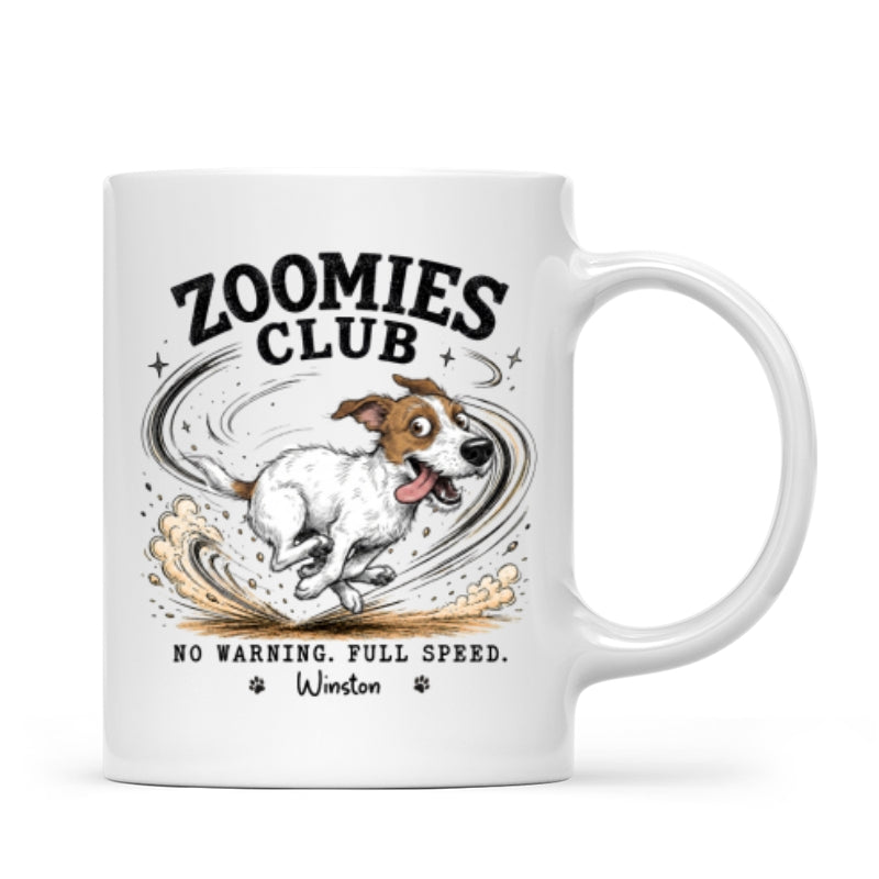 Zoomies Club Official Member Quirky Dog Portrait From Your Custom Pet Photo - Personalized Mug - Funny Gift For Dog Cat Lover