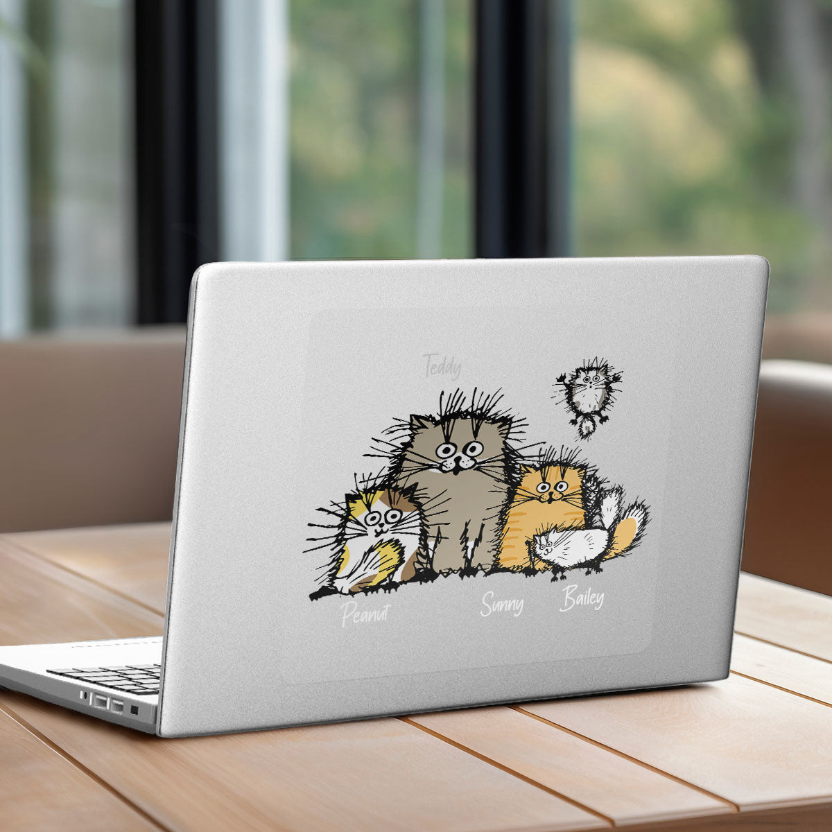 Cute Funny Cats Personalized Decal, Gift For Cat Lovers