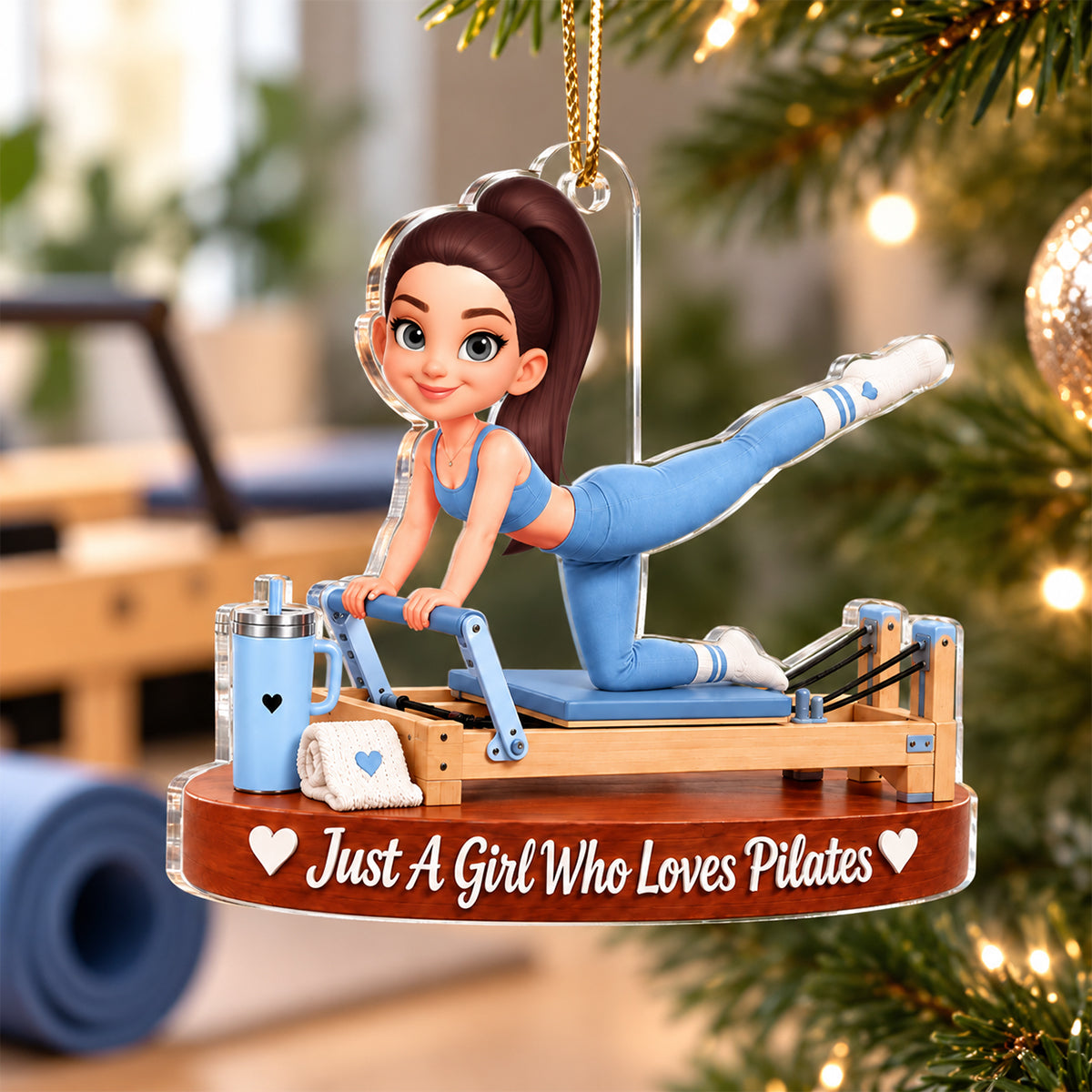 Just A Girl Who Loves Pilates - Personalized Acrylic Ornament - Christmas Gift for Wife, Daughter, Friend