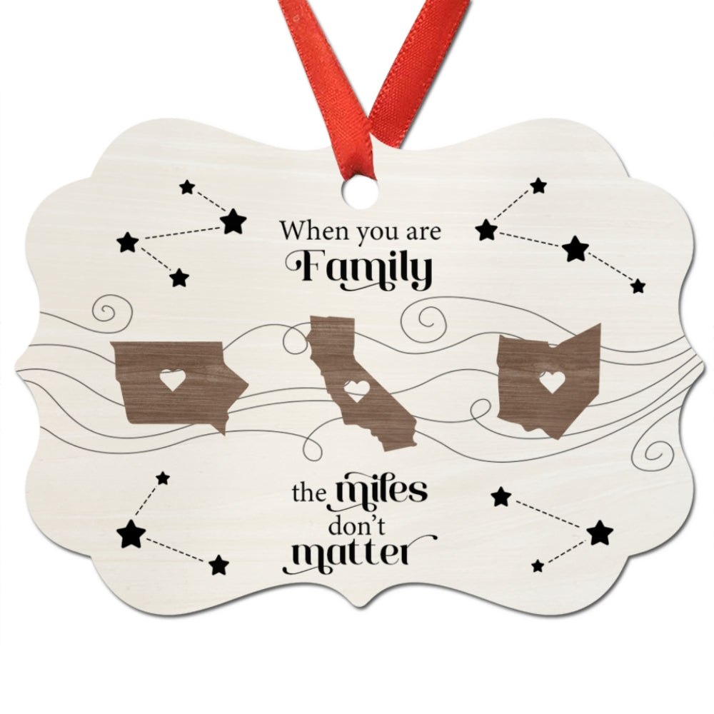 Long Distance Family Friends Siblings Sisters Besties Personalized Christmas Ornament, Togetherness Christmas Gift