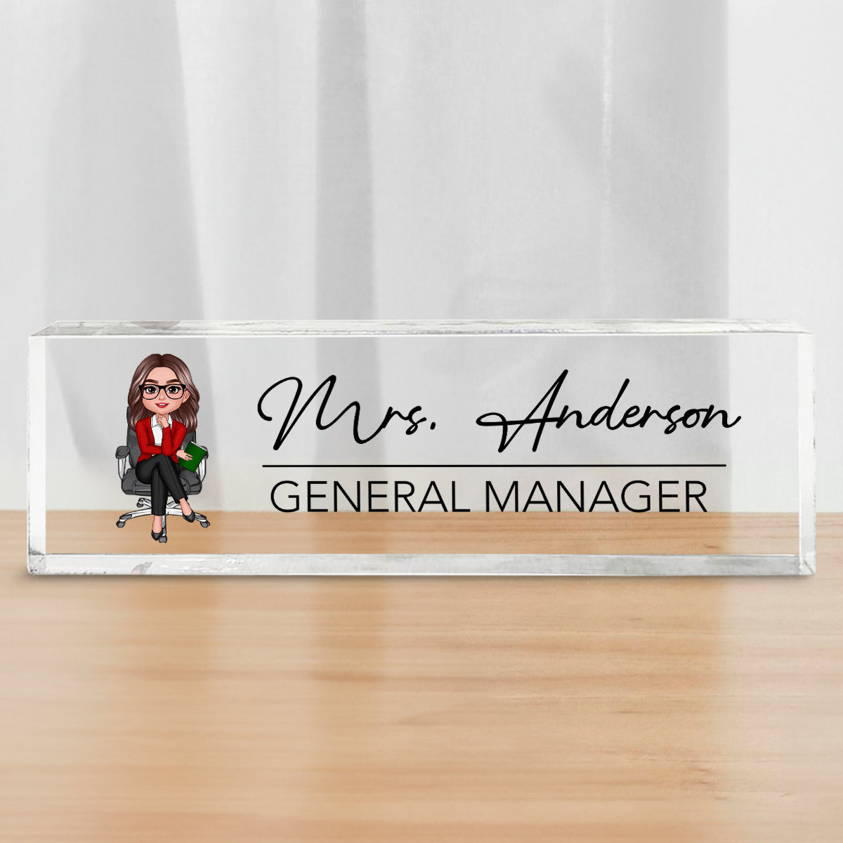 Woman Man Office Personalized Acrylic Desk Name Plate, Office Desk Decor, Gift For Colleagues, Coworkers