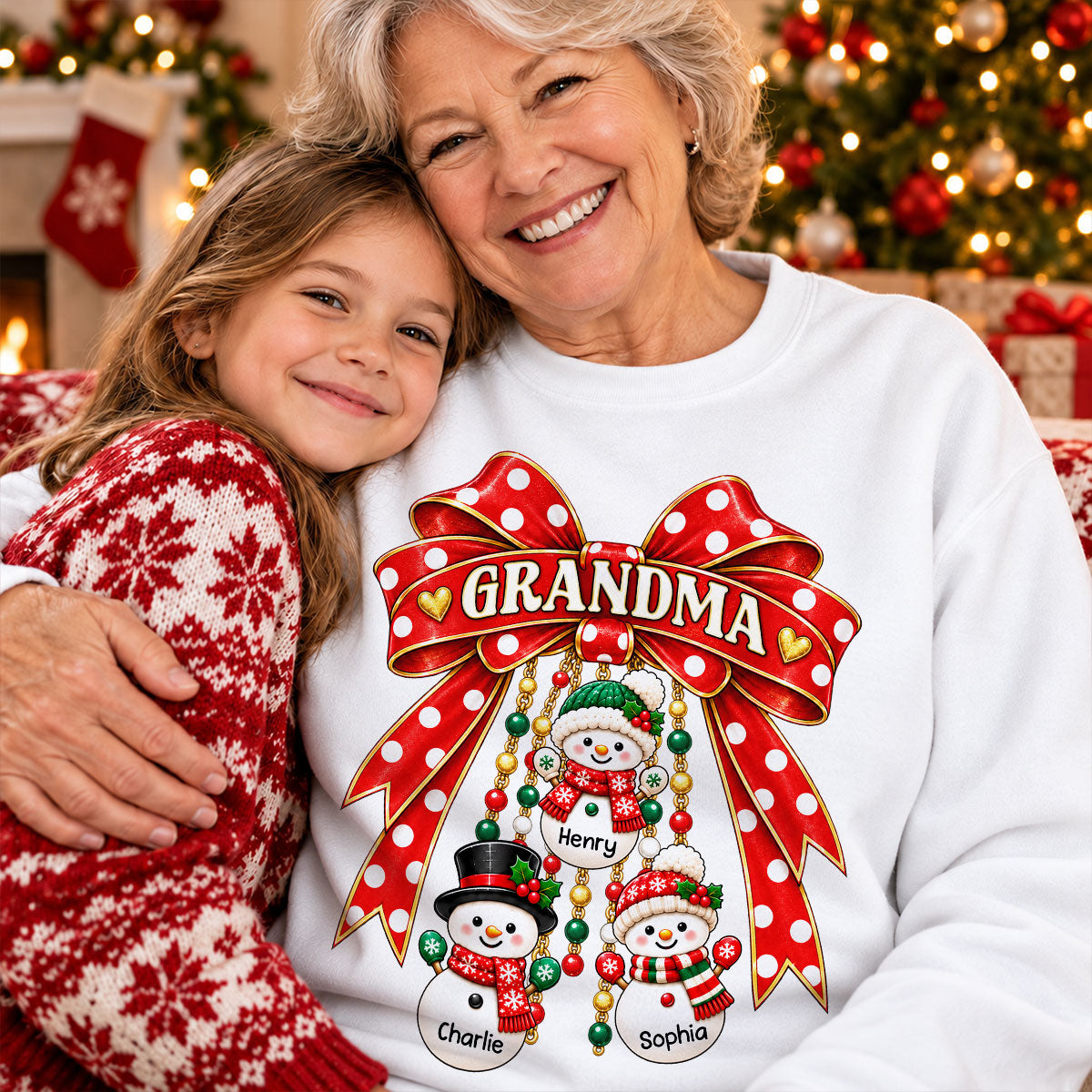 Heartwarming Grandma's Little Snowmen - Personalized Shirt - Christmas Gift For Grandma