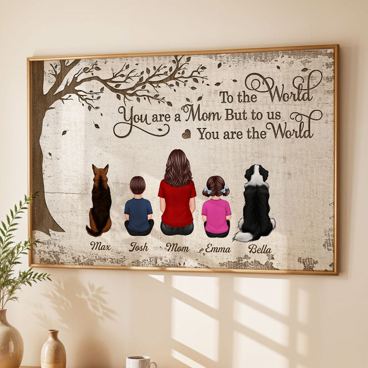 To Us You Are The World - Personalized Poster - Heartfelt Gift For Dad, Mom