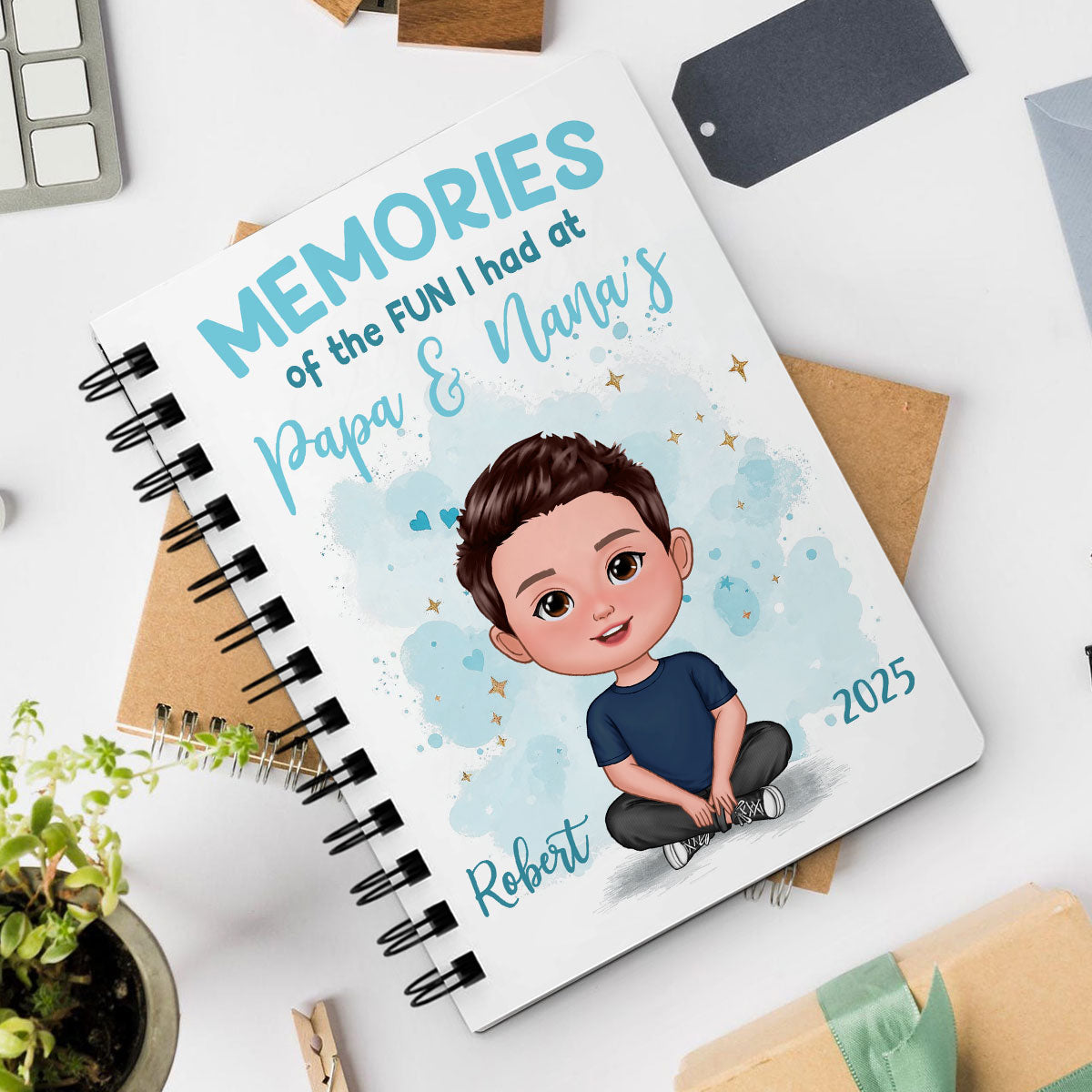 Memories Of The Fun I Had At Grandparents Personalized Spiral Notebook Journal, Gift For Kids