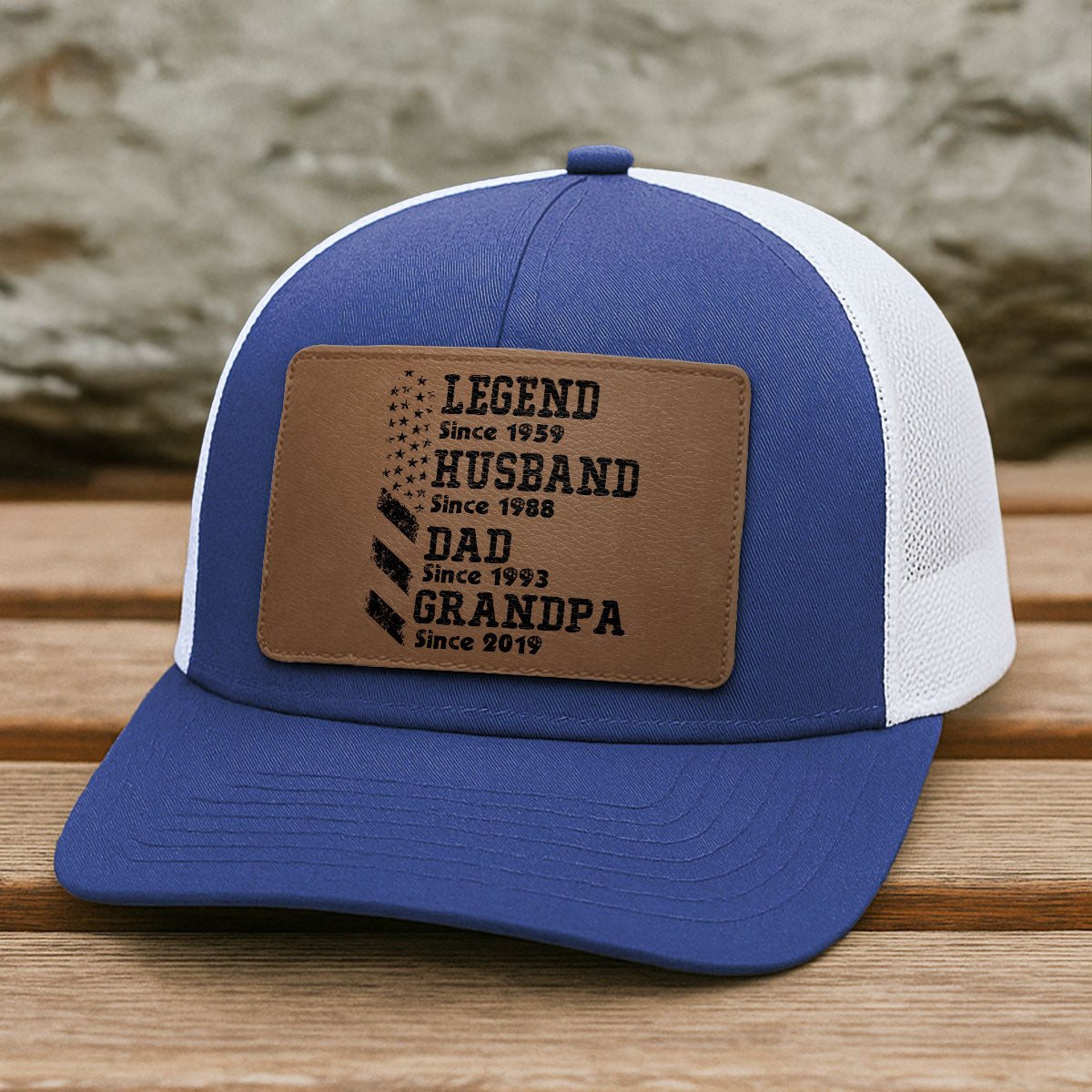 Personalized Legend Husband Dad Papa Since Father's Day Leather Patch Hat