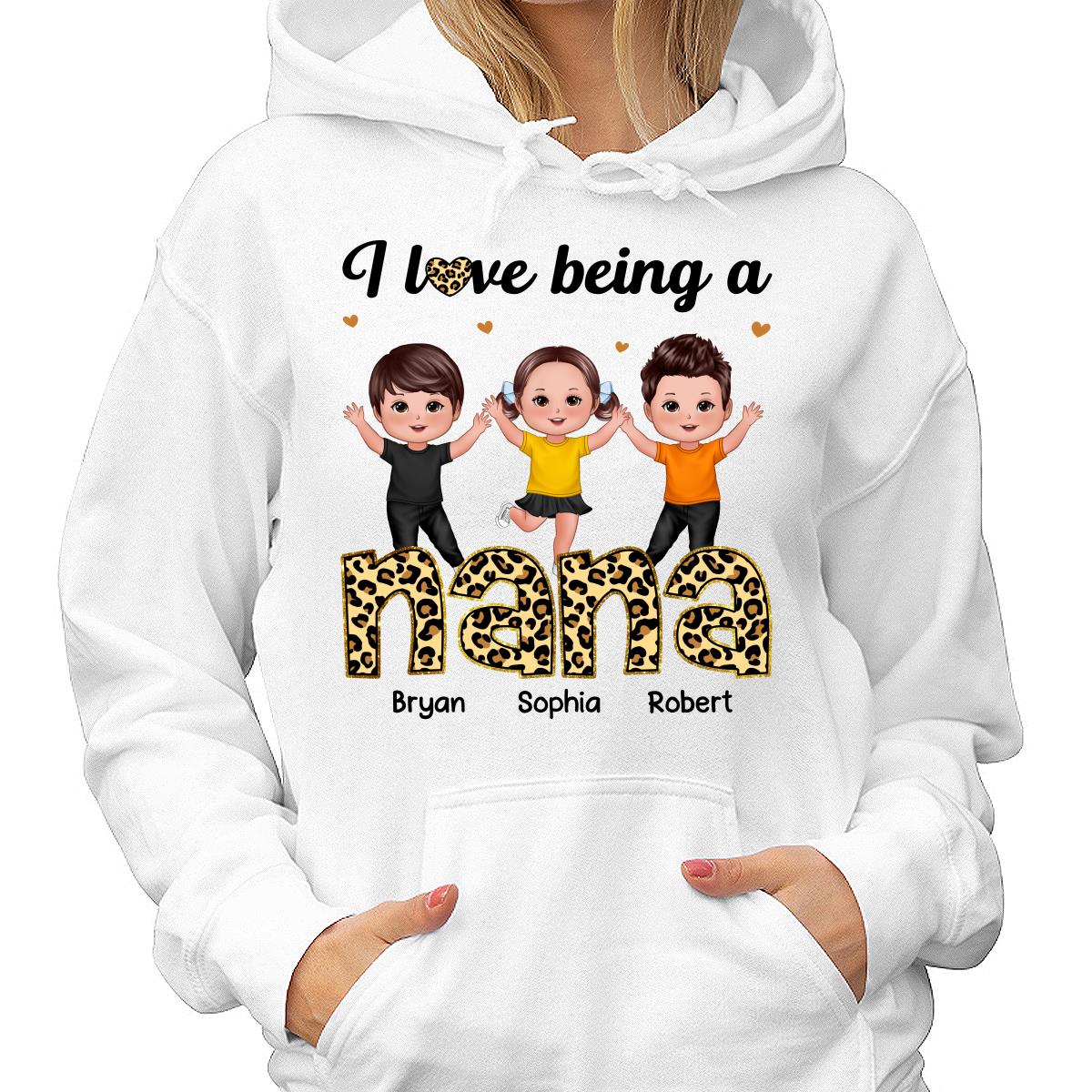 I Love Being Grandma Leopard Happy Kids Personalized Shirt