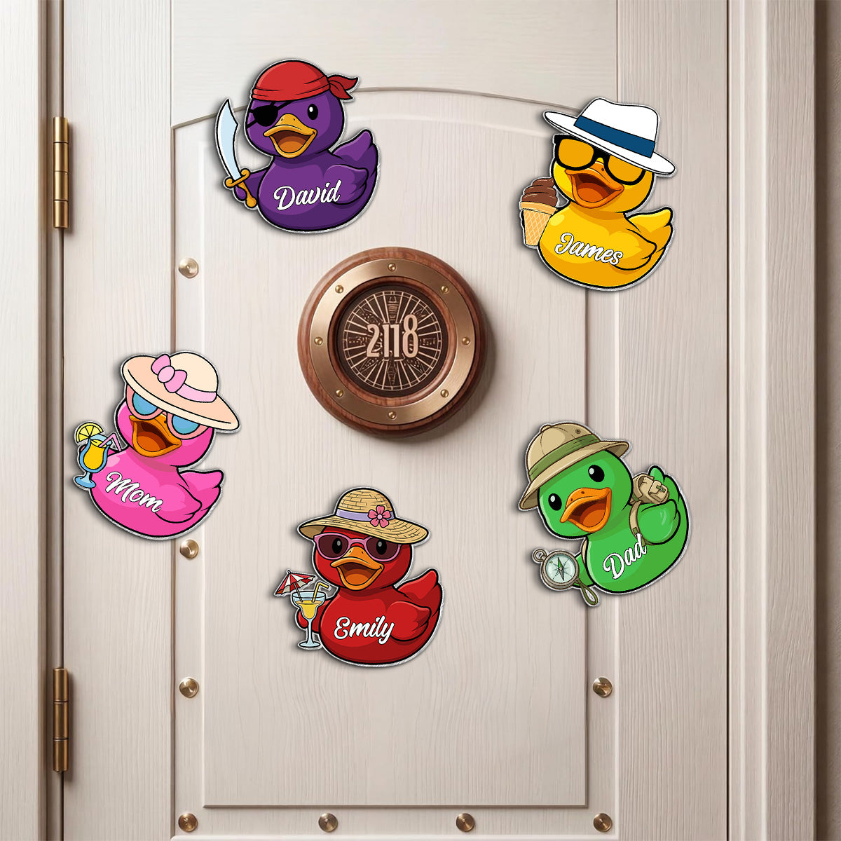 Family Cruise Duck Custom Name - Personalized Cruise Ship Door Magnet - Cruise Trip Decoration