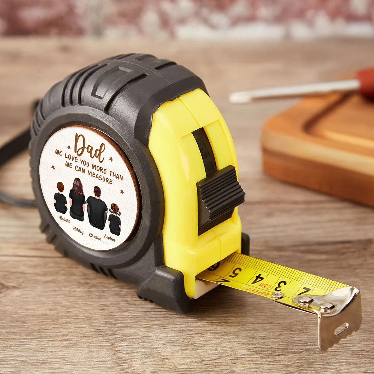 Dad We Love You More Than We Can Measure Personalized Tape Measure
