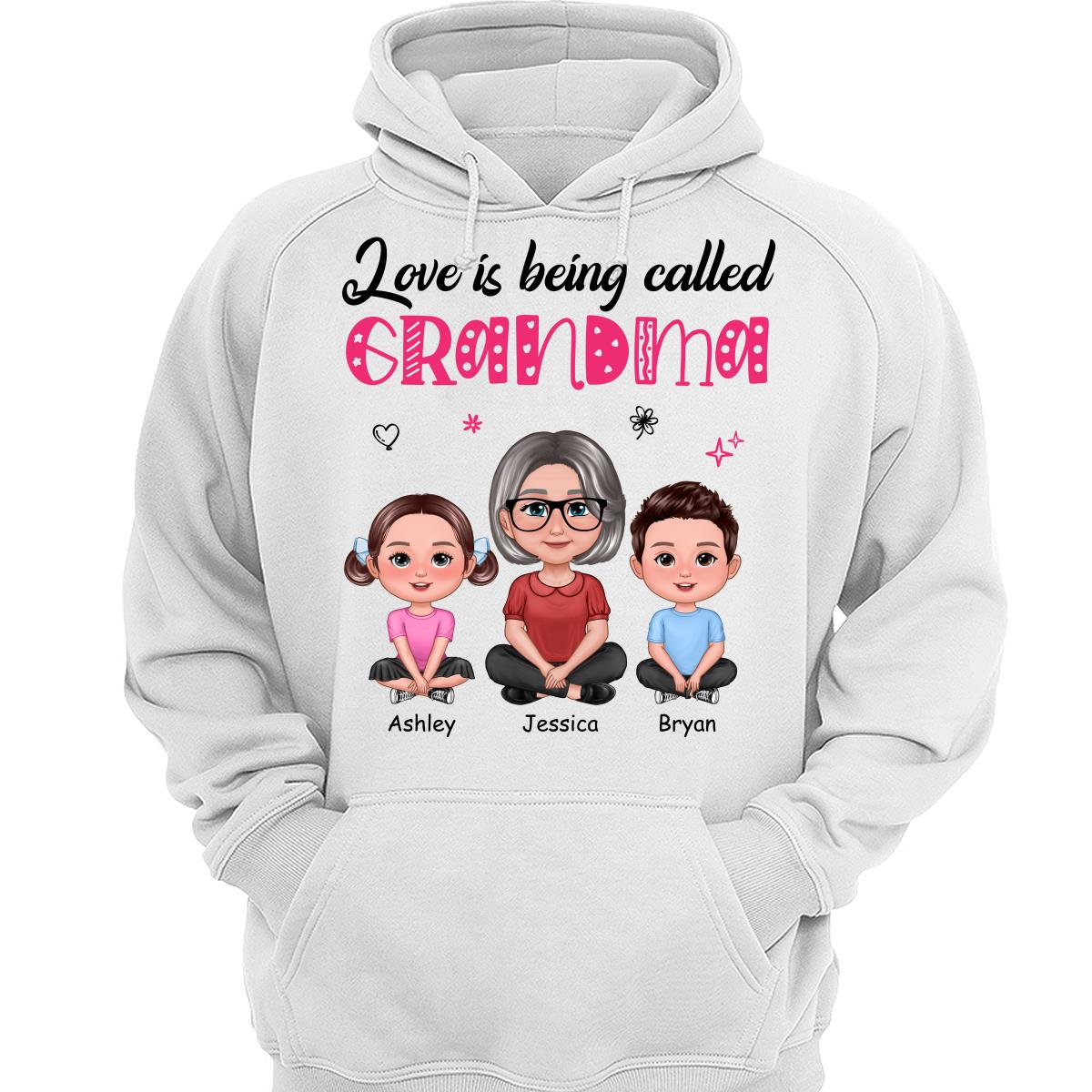 Pretty Doll Grandma Grandkids Love Is Being Called Mom Grandma Personalized Shirt
