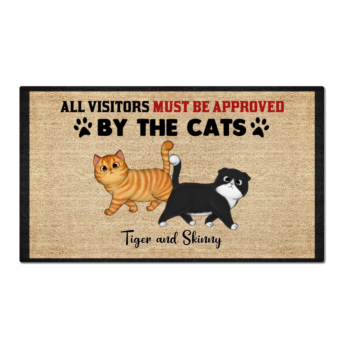 All Visitors Must Be Approved By Cats Home Decor Gift For Cat Lovers Personalized Doormat