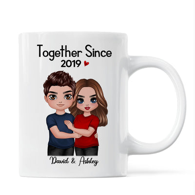 Standing Embracing Doll Couple Valentine‘s Anniversary Gift For Him Gift For Her Personalized Mug