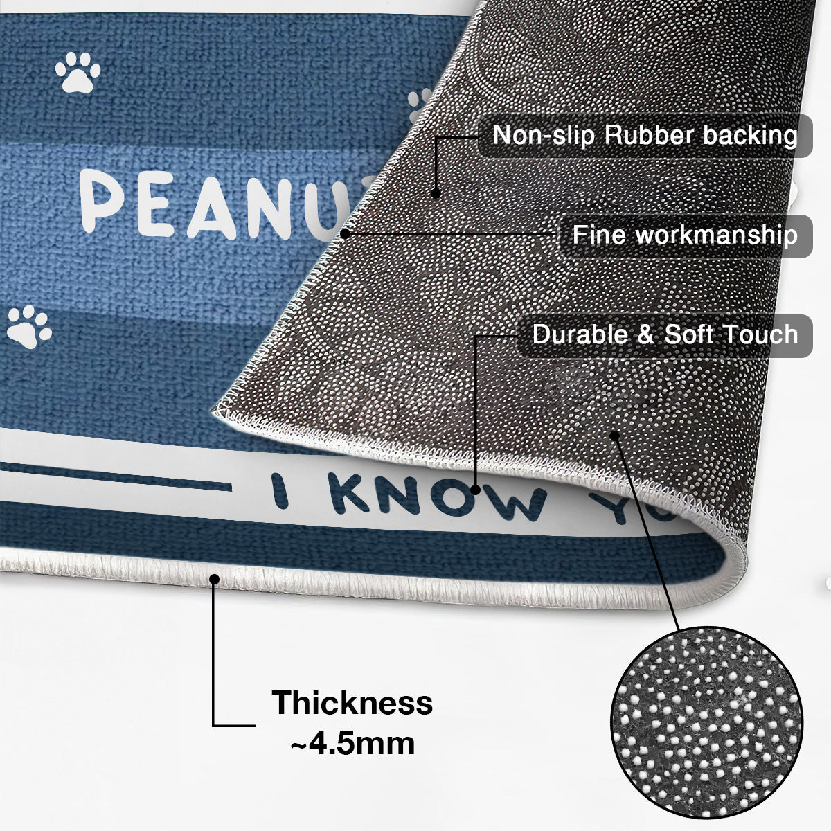 No Need to Knock We Know You're Here Funny Cute Dog Personalized Doormat, Housewarming Gift, Custom Mat