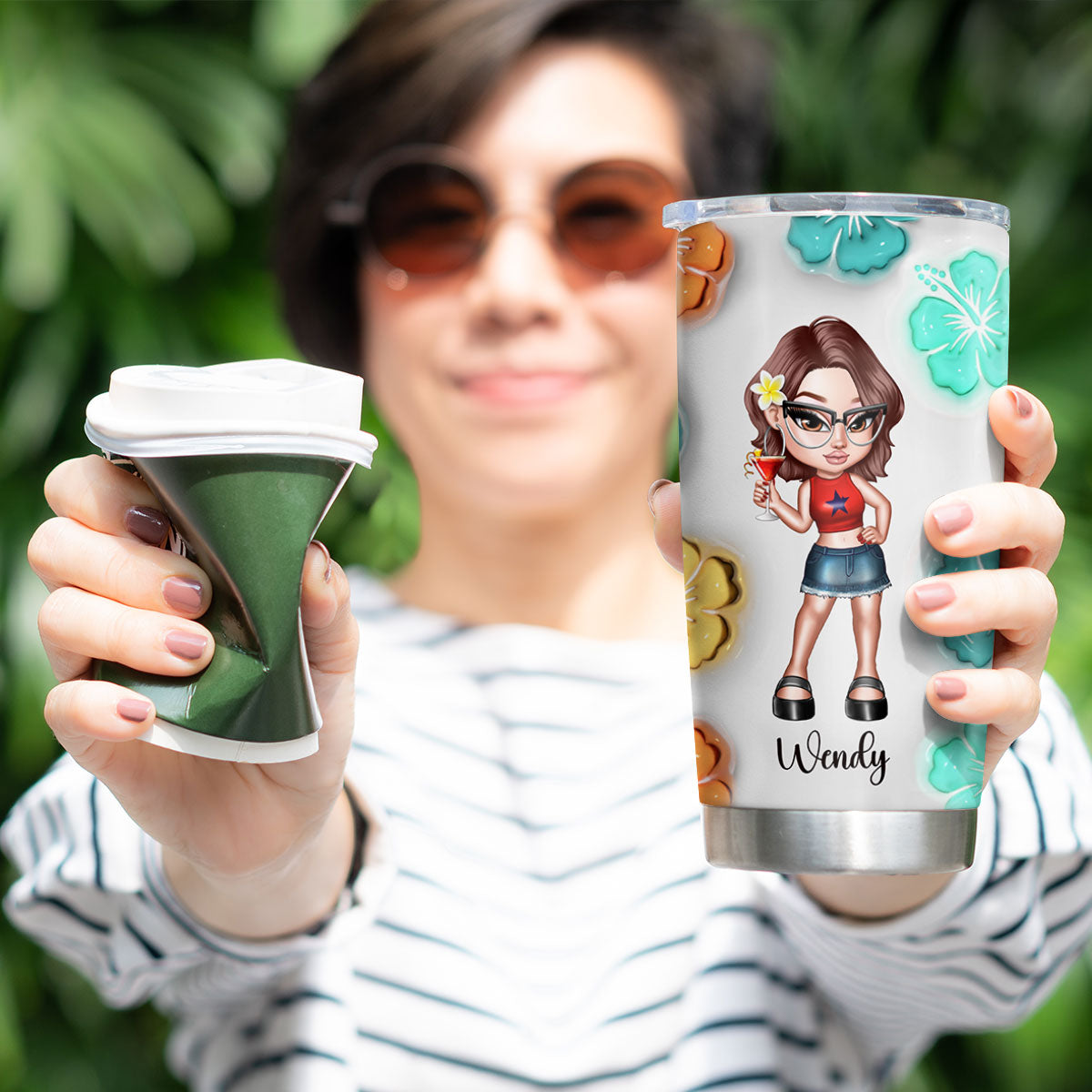 Summer Vibe Y2K Girl Retro Style Personalized Tumbler