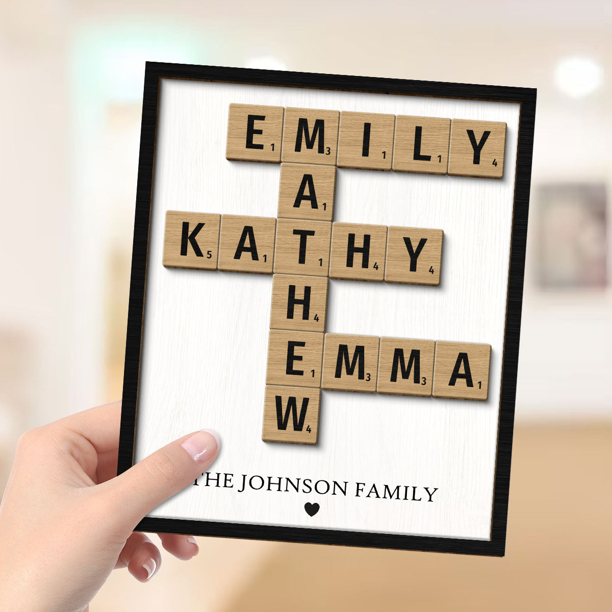 Unique Home Decor Gift For Family Friends Make Your Own Crossword Personalized 2-Layer Wooden Plaque